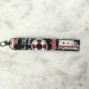 Emergency and First Responders Vehicle Themed Keychain Wristlet.
